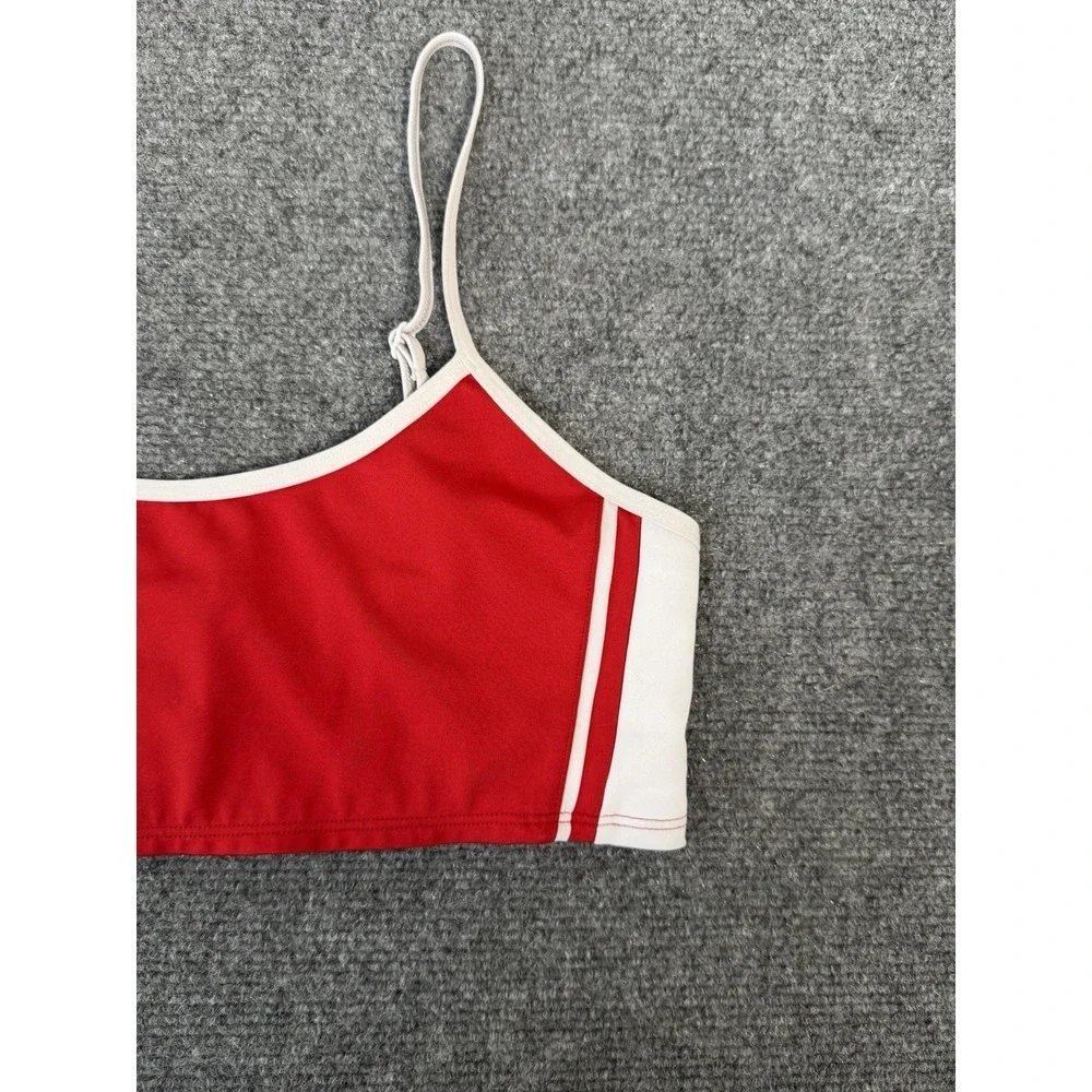 Alo Yoga Airlift Car Club Bra Red White Colorblock Crop Sports Bra Women's M